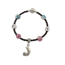 Pulsera de cuero desgastado, pulsera del goteo de la flor, pulsera de cuero barata